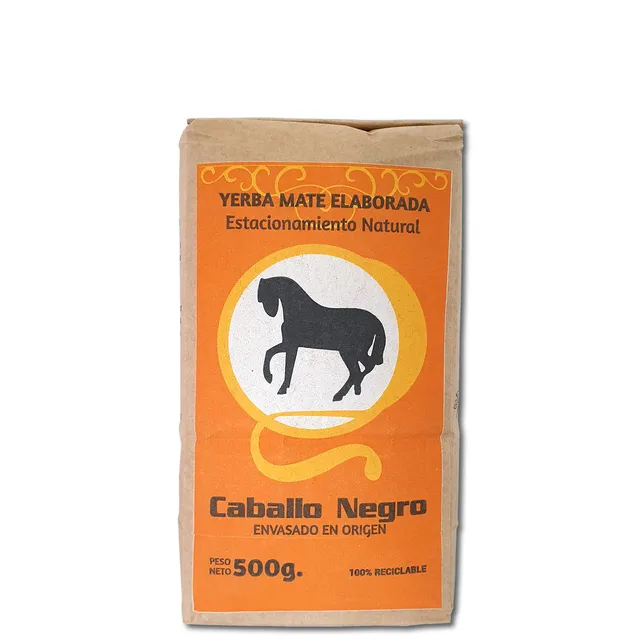 YERBA MATE CABALLO NEGRO BARBACUÁ 1/2 KG.