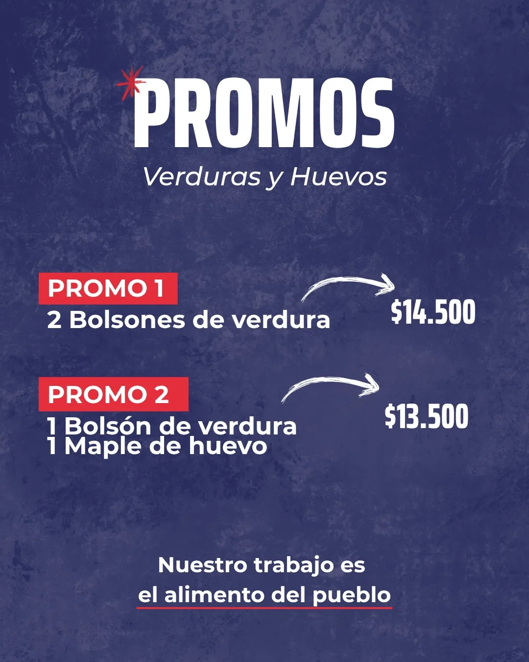 PROMO 2 - 1 BOLSONES DE VERDURAS + 1 MAPLES DE HUEVOS